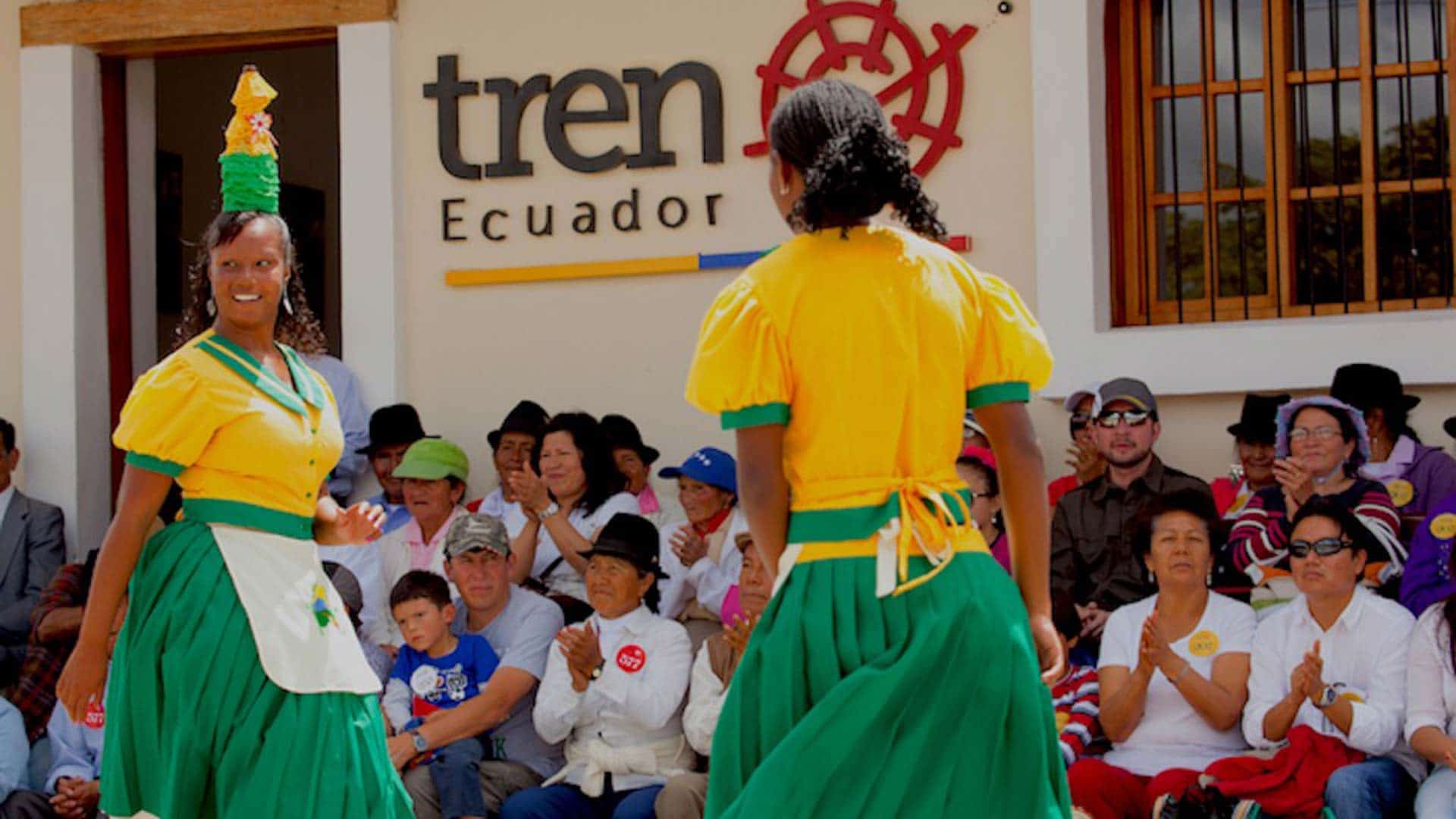 ecuador train dancers at salinas town
