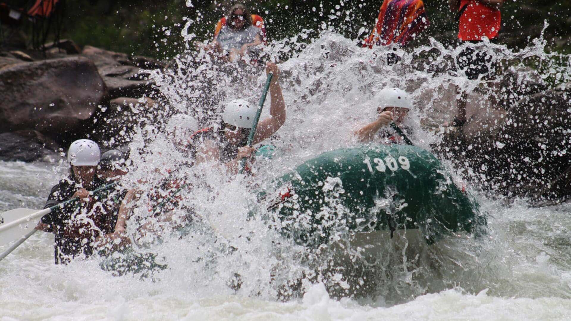 big rafting rapids on the quijos river ecuador