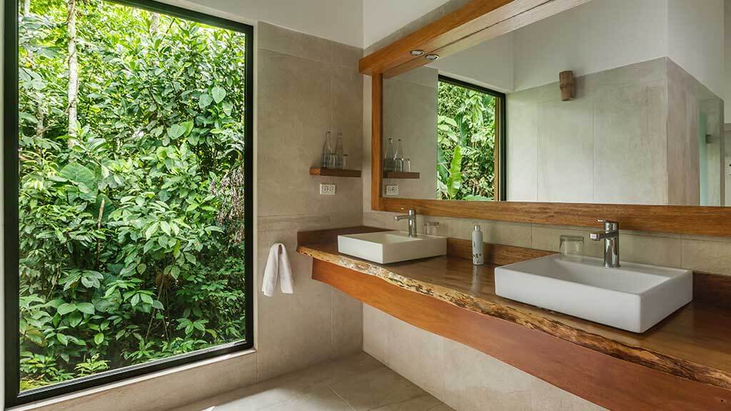 cabin bathroom facilities on a sacha lodge ecuador tour