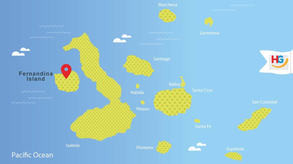 Fernandina island galapagos map - where is fernandina island?