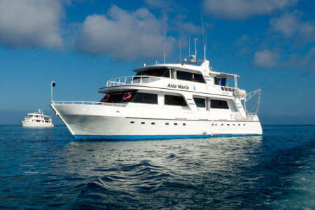 Galapagos cruise - Aida Maria yacht anchored at the Galapagos islands