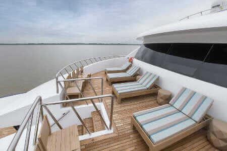 Endemic Yacht Galapagos Cruise - double loungers on sun deck