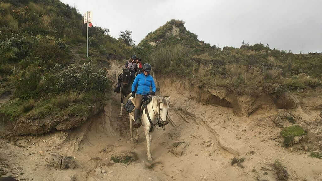 horse riders at quilotoa loop ecuador