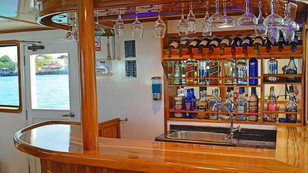 Eden yacht galapagos cruise - bar area