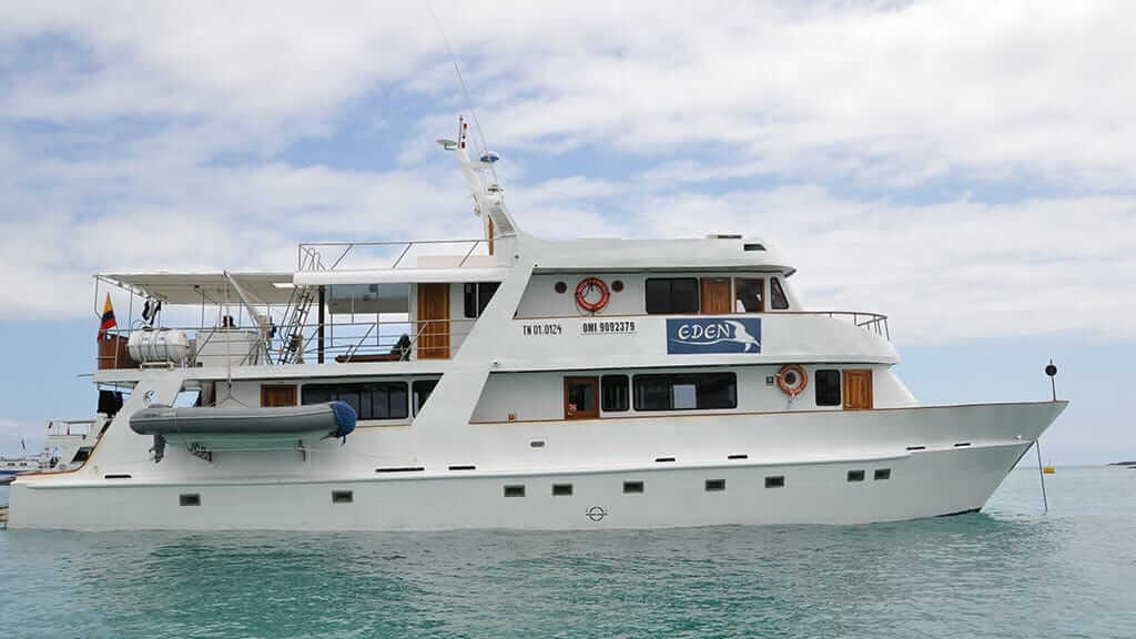 Eden yacht galapagos cruise - side view of the Eden yacht
