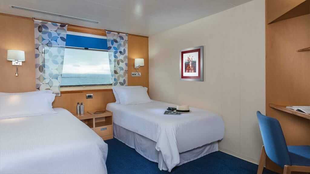 Kreuzfahrtschiff Santa Cruz II - Gästekabine mit zwei Betten