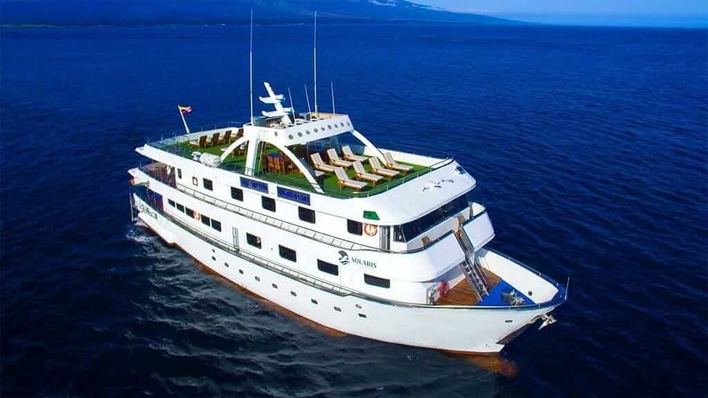 Solaris yacht at the galapagos islands