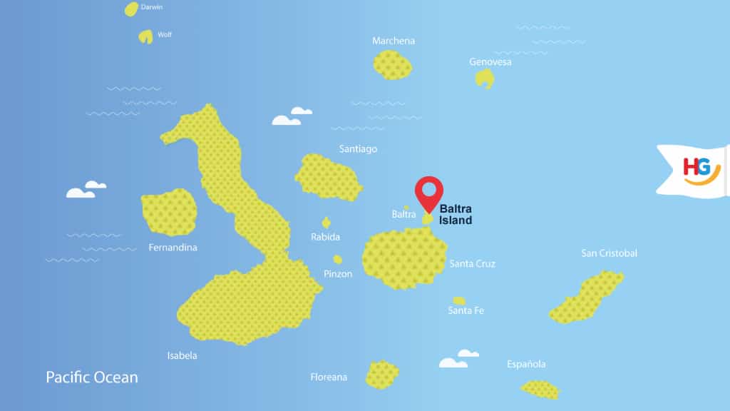 where is baltra island galapagos? map of Baltra