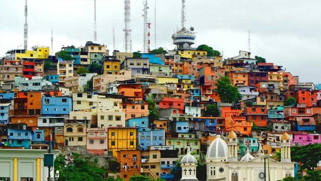 top cities in ecuador - colourful painted houses in guayaquil city