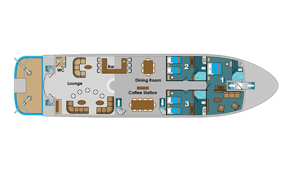 natural paradise galapagos deck plan - main deck
