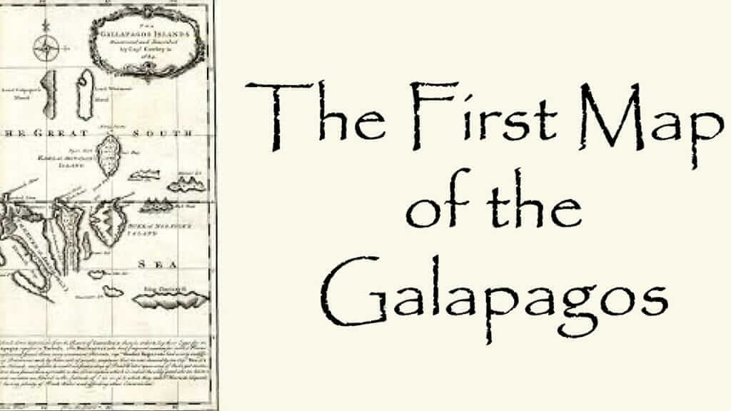 die erste Karte des Archipels der Galapagosinseln