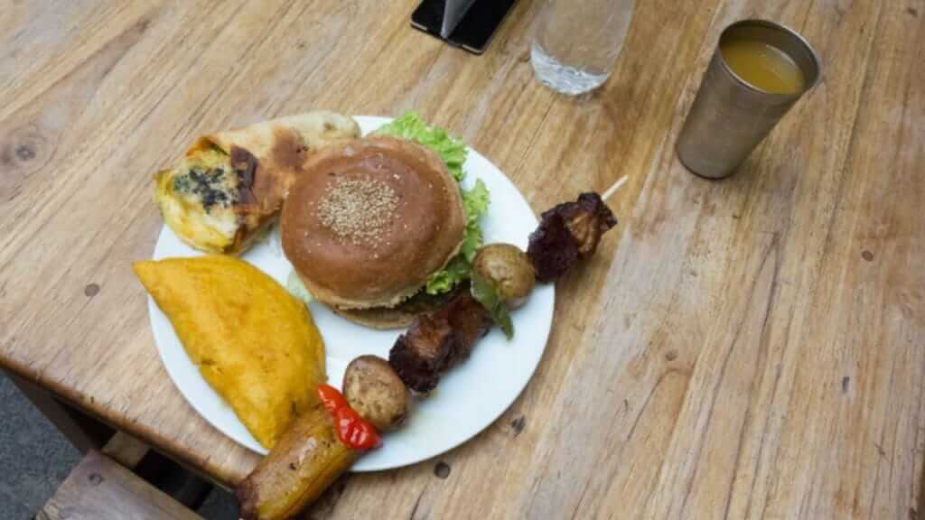burger with a difference at govindas quito