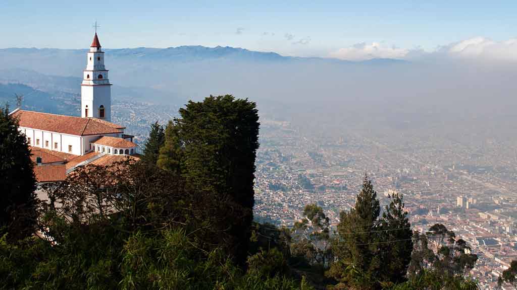 view of bogota city from monserrate in colombia