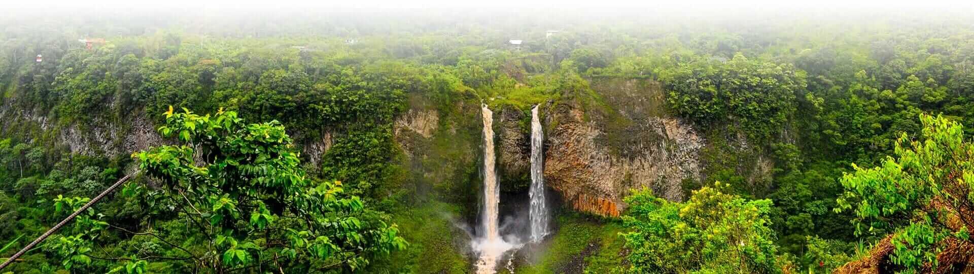 banos ecuador twin waterfalls