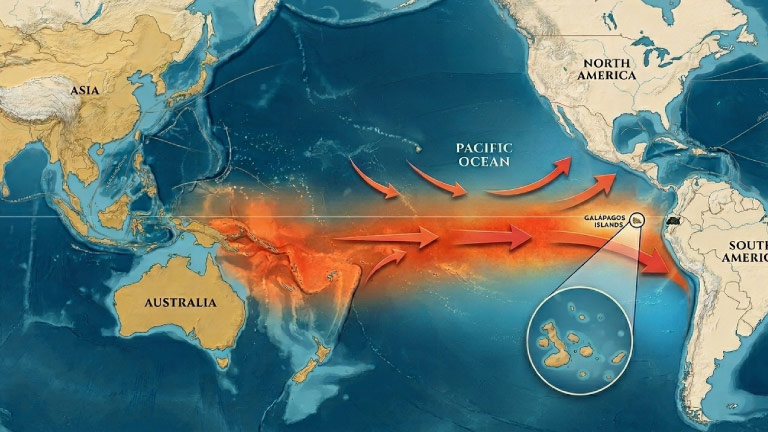 galapagos islands El-Niño-map