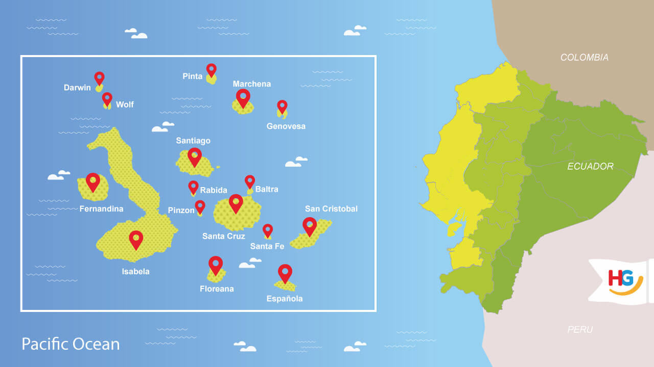 which island galapagos? map of the best islands to visit