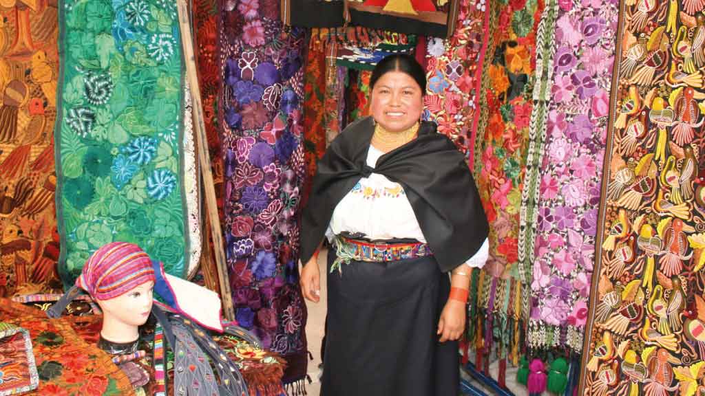 Otavalo-woman-at-the-handicraft-otavalo market