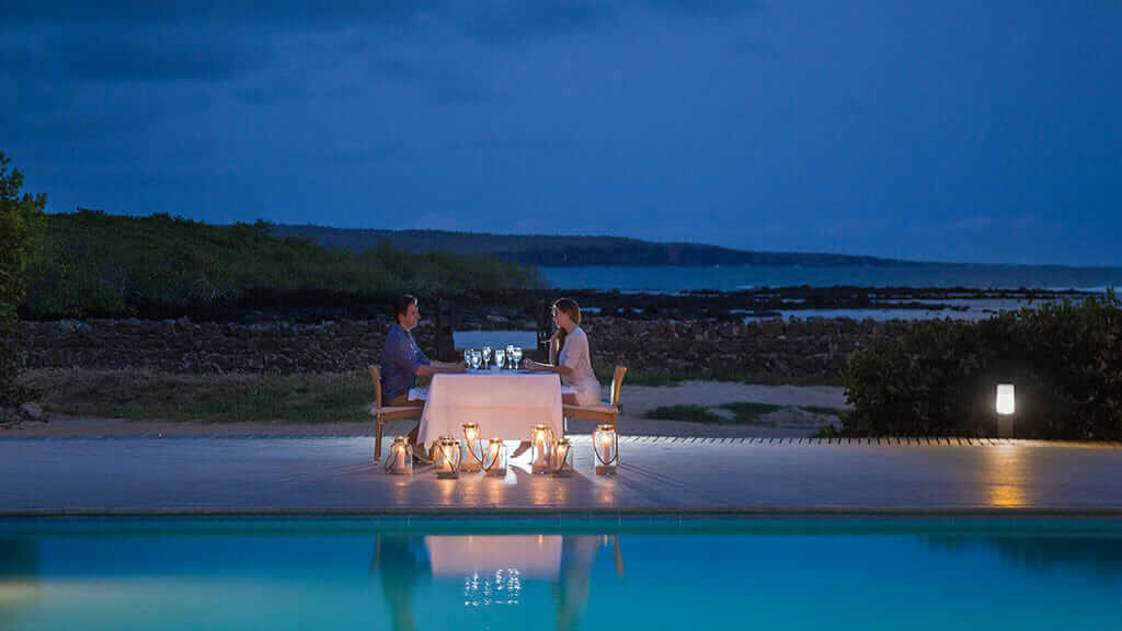finch bay romantic meal for two honeymoon ecperience