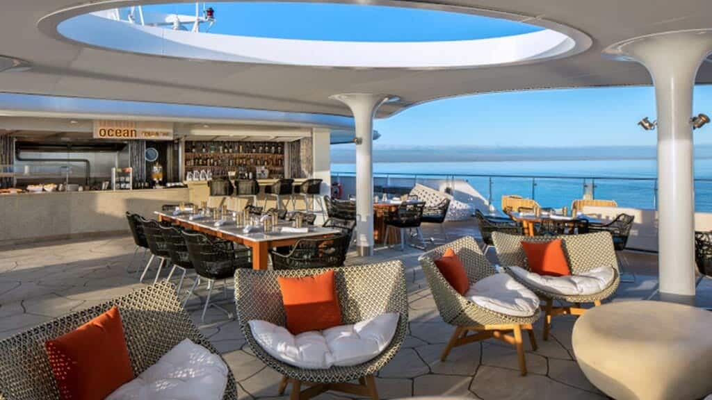 celebrity flora galapagos cruise al fresco dining and bar