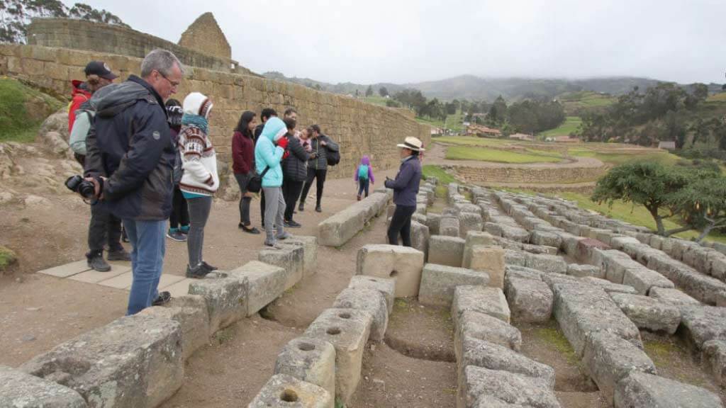 stones at ingapirca ruins complex in ecuador