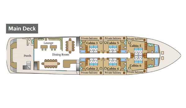 Infinity galaapgos cruise deck plan - main deck