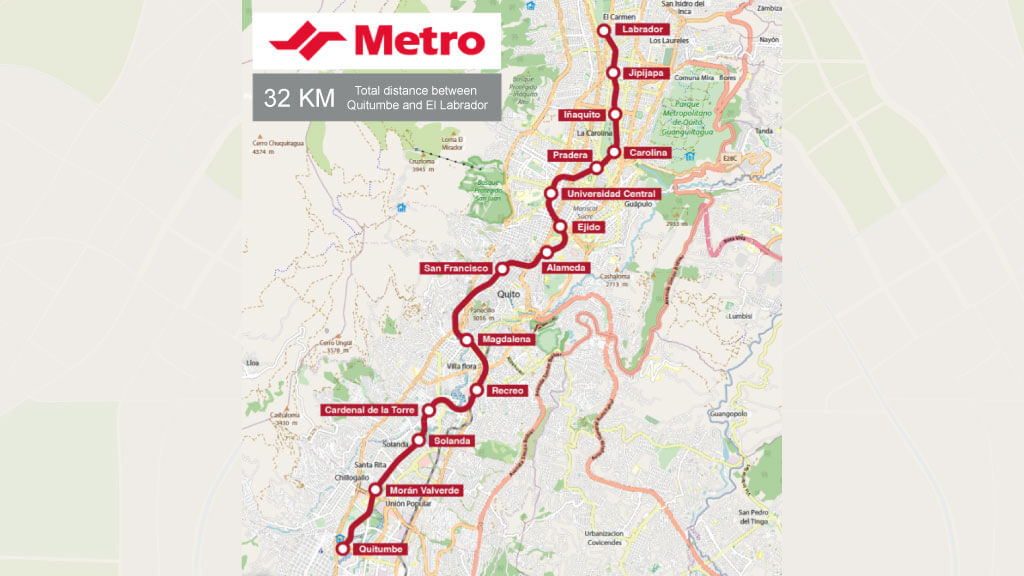 quito metro map of stations MDQ