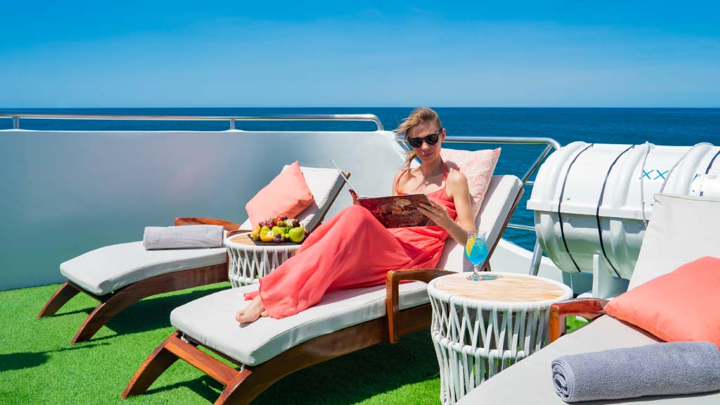 ocean-spray-sky-deck-2026 sun loungers galapagos cruise