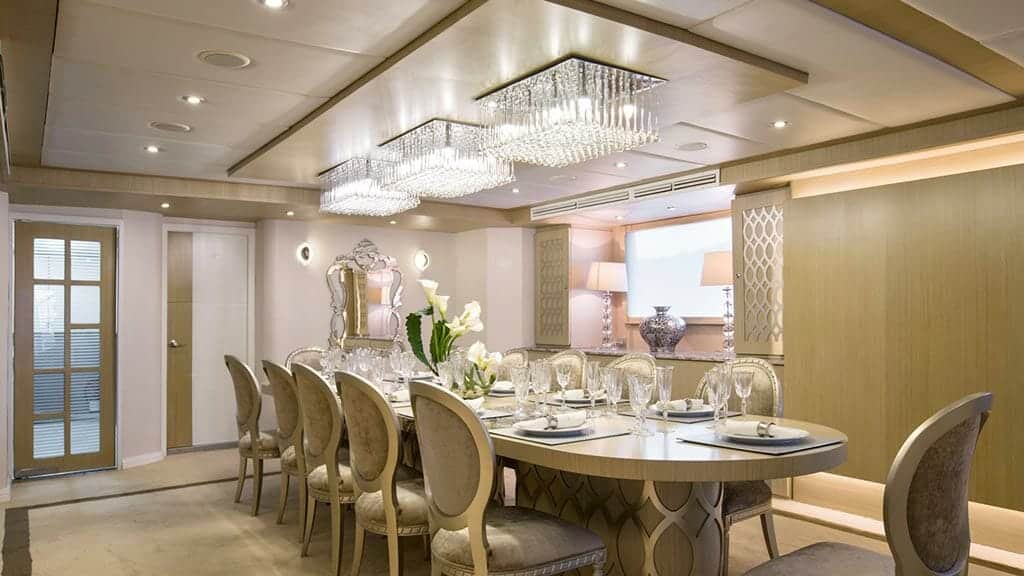 stella maris galapagos cruise yacht - dinner area