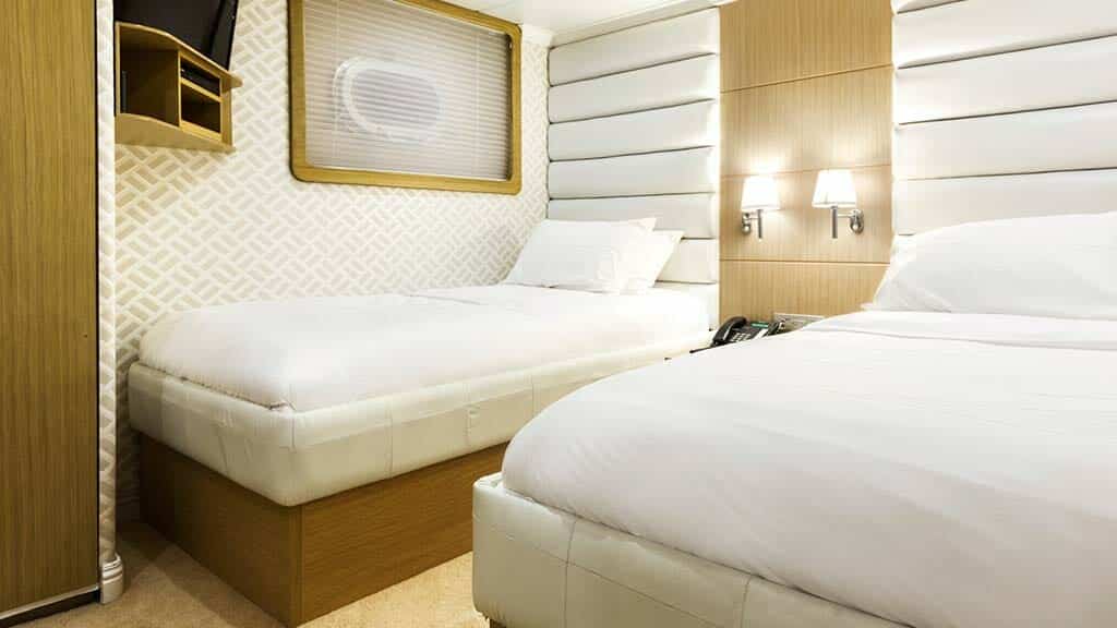stella maris galapagos cruise-jacht - hut met twee eenpersoonsbedden