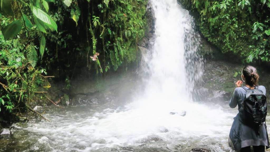 beautiful waterfall in mindo ecuador