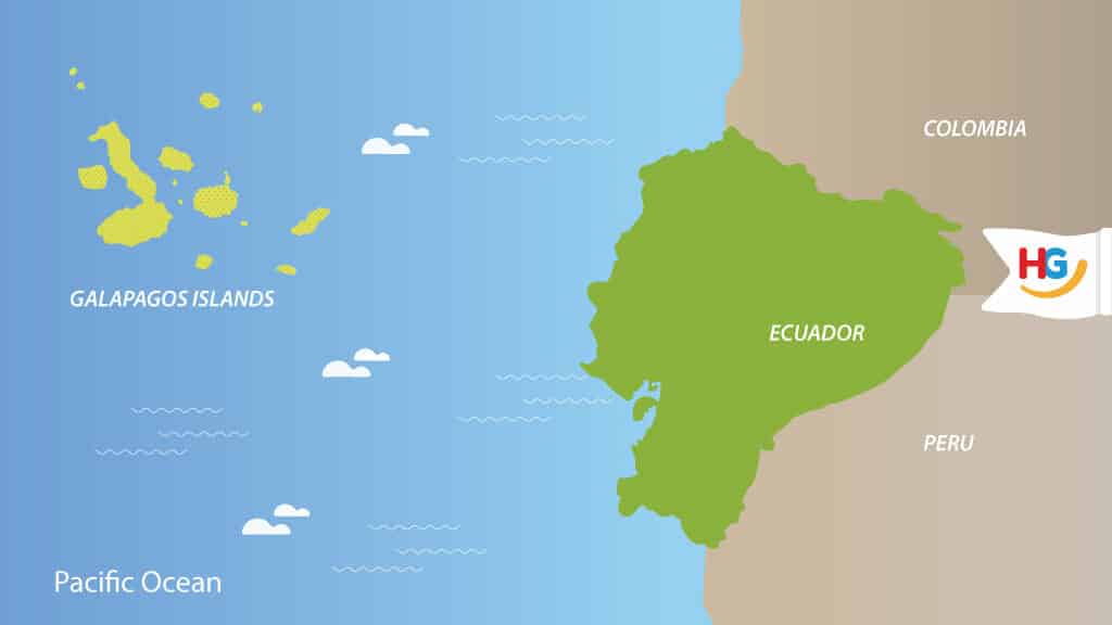 ecuador mainland and the galapagos islands map 