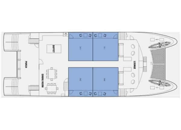 celebrity xploration catamaran galapagos cruise main deck plan