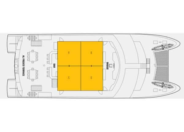 celebrity xploration catamaran galapagos cruise bovendek plan