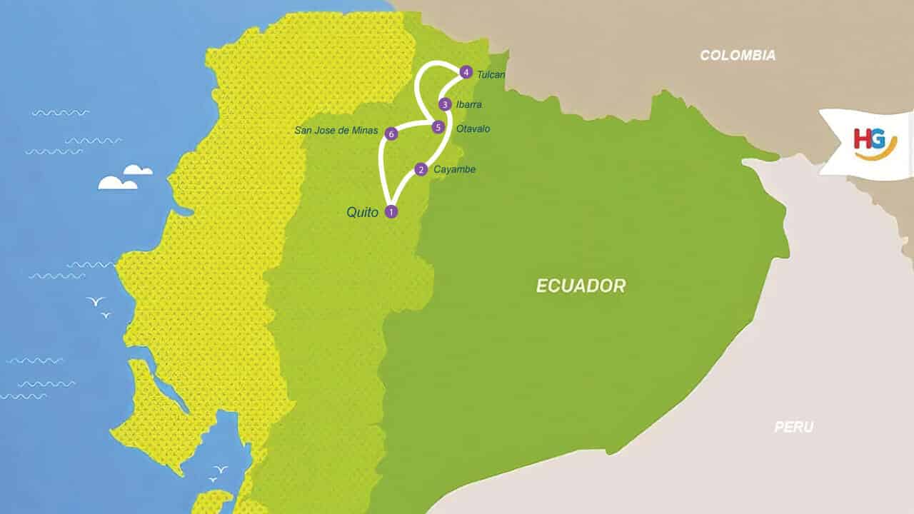 Ecuador mountain biking trail map