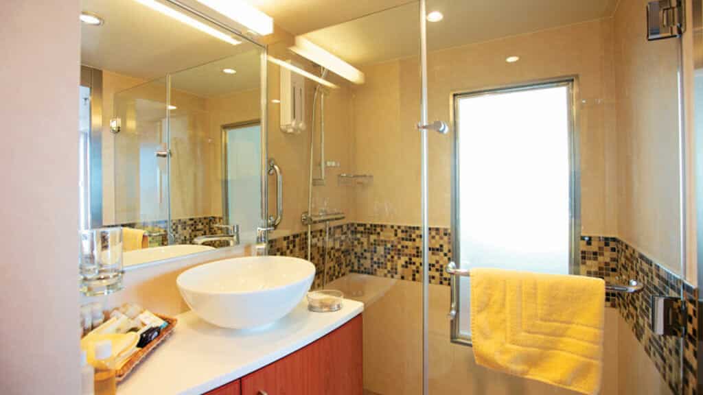 celebrity xpedition galapagos cruise ship cabin bathroom
